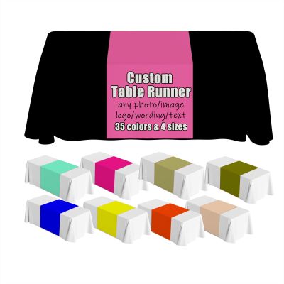 AEKSCOH Custom Table Runner with Business Logo 24x72inch Personalized Table Clothes Runner Outdoor Business Vendor Trade Show Shop Style14