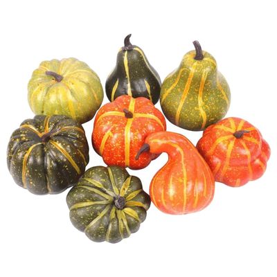 ECYC Ltd 8 Pcs Artificial Small Pumpkins Fall Decor Faux Pumpkins Realistic Mini Pumpkins Foam Plastic Pumpkins for Fall Harvest Decor, Thanksgiving, Halloween, Wedding Party, Home Decoration
