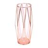 Vases Glass Flower Vase with Geometric Metal Holder Rose Gold Metal Holder Vase Flower Vase Bouquet for Living Room Wedding Home Table Flower Dcor view 1