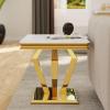 ACEDCOR Gold End Table, 22" Square Living Room End Table, Luxury Side Table with Polished Geometric Base for Home, Office view 3
