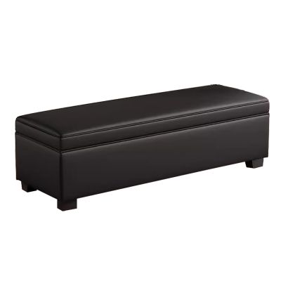 GLQDZ Storage Bench for Bedroom, Entryway Bench, Upholstered Chest Bench with Storage Space, End of Bed Bench for Living Room Bedroom(Black,47.2in/120cm)