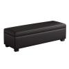 GLQDZ Storage Bench for Bedroom, Entryway Bench, Upholstered Chest Bench with Storage Space, End of Bed Bench for Living Room Bedroom(Black,47.2in/120cm) view 1