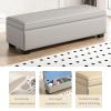 GLQDZ Storage Bench for Bedroom, Entryway Bench, Upholstered Chest Bench with Storage Space, End of Bed Bench for Living Room Bedroom(Black,47.2in/120cm) view 4