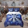 7 Pieces Kids Teens Blue Snowflake Comforter Set Full Size Geometric Snowflakes Bedding Set with Comforter,Sheet Set,Pillowcase and Sham Xmas Theme Bed Set Winter Snow Bedding for Room Decorative view 1