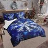 7 Pieces Blue Snowflake Comforter Set for Kids Geometric Snowflakes Bedding Set Queen Size,Xmas Theme Comforter for Boys Girls Adult Winter Snow Super Soft Fade Resistant Microfiber Bedding view 2