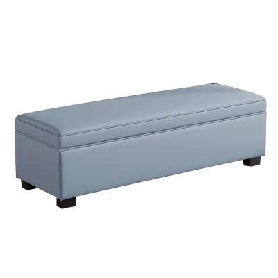 GLQDZ Storage Bench for Bedroom, Entryway Bench, Upholstered Chest Bench with Storage Space, End of Bed Bench for Living Room Bedroom(Blue,55.1in/140cm)