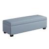 GLQDZ Storage Bench for Bedroom, Entryway Bench, Upholstered Chest Bench with Storage Space, End of Bed Bench for Living Room Bedroom(Blue,55.1in/140cm) view 1