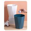 Compost bin Kitchen/Garbage Simple Trash can for Home Living Room, Bathroom, Kitchen Without lid, Large Creative Bedroom Office Paper Basket Toilet Step Trash can(Blue,Small) view 4