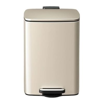 Compost bin kitchen/garbage 20/30 Liter Brushed Stainless Steel Trash Can, Square Pedal Recycle Bin with Lid and Inner Buckets, Hands-Free Steel Step Garbage Can for Home Office Step trash can(Cream W