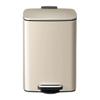 Compost bin kitchen/garbage 20/30 Liter Brushed Stainless Steel Trash Can, Square Pedal Recycle Bin with Lid and Inner Buckets, Hands-Free Steel Step Garbage Can for Home Office Step trash can(Cream W view 1