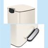 Compost bin kitchen/garbage 20/30 Liter Brushed Stainless Steel Trash Can, Square Pedal Recycle Bin with Lid and Inner Buckets, Hands-Free Steel Step Garbage Can for Home Office Step trash can(Cream W view 4