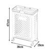 Rolling Laundry Basket, Slim Foldable Laundry Hamper With Wheels Large Capacity Mesh Dirty Clothes Basket With 2 Handles Easy To Move & Save Space(White,36 * 19 * 47cm) view 2