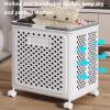 Rolling Laundry Basket, Slim Foldable Laundry Hamper With Wheels Large Capacity Mesh Dirty Clothes Basket With 2 Handles Easy To Move & Save Space(White,36 * 19 * 47cm) view 4