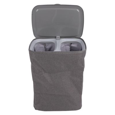 Laundry Hamper, Large Laundry Basket Double Compartment Design Clothes Hamper, Laundry Bag with Handles, Lid and Detachable Bag, Clothes Bin for Bathroom, Laundry, College (S