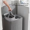 Laundry Hamper, Large Laundry Basket Double Compartment Design Clothes Hamper, Laundry Bag with Handles, Lid and Detachable Bag, Clothes Bin for Bathroom, Laundry, College (S view 4
