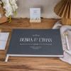 Personalized Guest Book | Elegant 14 Color Hardcover Custom Guestbook for Wedding Reception | 60 Blank Sheets for Signing - Gray Color view 2