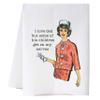 cora & pate On My Nerves Funny Kitchen Tea Towel, Decorative Luxury Cotton Retro Flour Sack Dish Cloth view 1