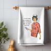 cora & pate On My Nerves Funny Kitchen Tea Towel, Decorative Luxury Cotton Retro Flour Sack Dish Cloth view 2