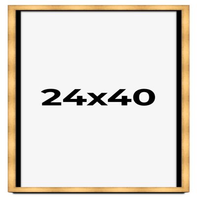 24x40 Shadow Box Gold Scuffed Siena Display Frame | 1.5 Inch Deep | 1.125 Inch Moulding Width | Includes Shatter Resistant Acrylic Plexiglass, Backing and Hanging Hardware