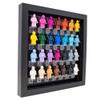 10x10 Black Figure Display Case, Collectible Figure Shadow Box, 10x10 Black Real Wood Shadow Box to Display Up to 28 Figures, Black Base view 1