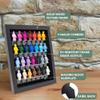 10x10 Black Figure Display Case, Collectible Figure Shadow Box, 10x10 Black Real Wood Shadow Box to Display Up to 28 Figures, Black Base view 3