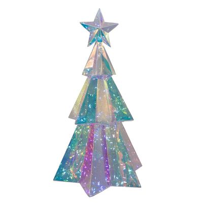 Kurt Adler 15 Inch Battery Operated 100L Clear White LED Iridescent Tree