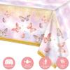 4pcs Butterfly Birthday Decorations Tablecloth, Disposable Pink and Purple Table Cloths, Butterfly Theme Party Decorations for Girls 108x54 Inches view 4