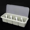 Beufee 2PCS Classic Green Plastic Spice Box, 4 Compartment Spice Rack with Spoon, Approx.29*11.5*7cm / 11.42*4.53*2.76in view 2