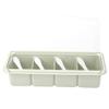 Beufee 2PCS Classic Green Plastic Spice Box, 4 Compartment Spice Rack with Spoon, Approx.29*11.5*7cm / 11.42*4.53*2.76in view 3