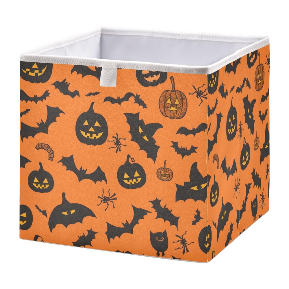 Bolaz Pumpkin Bats Closet Organizers Storage Cubes Storage Bins Shelf Baskets Containers for Home Room Office,Square