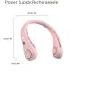 Portable Bladeless Turbine Neck Fan, 1500 mAh, 5 Speeds, USB Rechargeable, 5 Colors - Black, Blue, White, Pink, Dark Blue (7.5x7.9x2.4 in) (Pink, 7.9x7.5x2.4) view 2