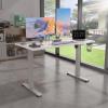 ExaDesk 48" x 24" Electric Standing Desk, Adjustable Height Sit Stand Desk with 3 Preset Heights & 2 Hook, Electric Desk for Home Office Gaming, White view 2