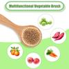 Vegetable Brush, 7.87x3.15 Inch Wood Potato Scrubber with Long Ergonomic Handle Fruit Scrub Brush Carrot Brush Cleaning Veggie Brush Wooden Dish Brush for Kitchen Cleaning Food Vegetable Kitchenware view 3