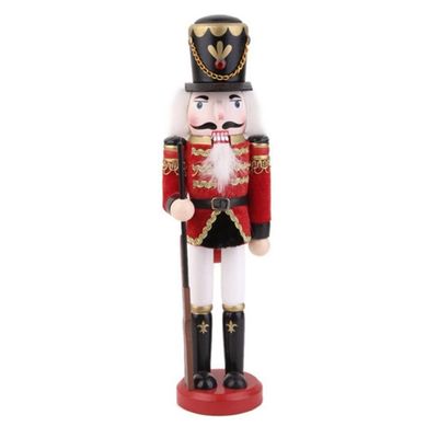 XUEYEGONGJI Wooden Nutcracker Nutcracker Christmas Decor 11.8 Inch Soldier Wooden Nutcracker Xmas Tree Ornament for Shelves House Holiday Festival Desktop Collectible