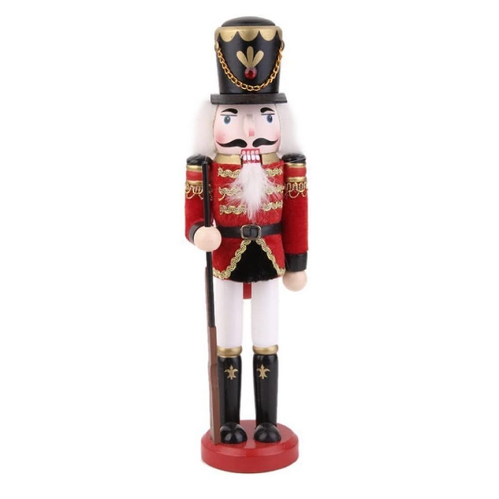 XUEYEGONGJI Wooden Nutcracker Nutcracker Christmas Decor 11.8 Inch Soldier Wooden Nutcracker Xmas Tree Ornament for Shelves House Holiday Festival Desktop Collectible