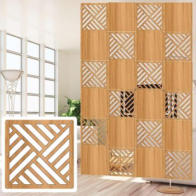 CukUJH Folding Wood Plastic Screen Panels Bedroom DIY Panel Screen Partitions, Ceiling Partitions Privacy Screens(Natural a,65Pcs)