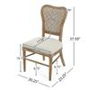 Guo Baitur French Country Dining Chairs  Vintage Style Rattan Cane Back Upholstered Seat, Set of 2 - Coastal Linen Dining Chairs view 2