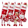 Personalized Christmas Stockings with Name-18" Large Red Custom Name Family Christmas Stocking, Embroidery Xmas Stockings for Family, Boys, Girls, Kids & Friends for Holiday Party Dcor (3 pcs) view 1