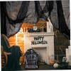 Veesper Halloween Tombstones Outdoor, Light-Up Scary Halloween Gravestones with Red Eyes Raising Skull, Creepy Voice Sound-Activated Spooky Halloween Decorations for Haunted House Decor view 4