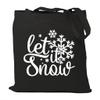 HONTOUTE Let it Snow Bag Letter Print Handbag Gift Casual Ecoright Aesthetic Canvas Tote Bag Reusable Tote Bags Black S view 1