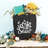 HONTOUTE Let it Snow Bag Letter Print Handbag Gift Casual Ecoright Aesthetic Canvas Tote Bag Reusable Tote Bags Black S view 4