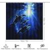 TOWINSFB 4Pcs Underwater World Orca Shower Curtain, Cute Whale Ocean Animal Shower Curtain Sets with Toilet Lid Cover, U-Shaped Mat and Non-Slip Rugs, Bathroom Decor Set, 72" x 72" view 2