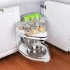 YHKJLYH Kitchen Cabinets Rotating Corner Shelf Pull Kitchen Cabinet Cabinet Corner Pull Out Shelves 495865420mm Carousel Storage Rack for 900mm or 1000mm Corner Base Cabinets (Right Hand Version) view 3