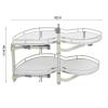 YHKJLYH Kitchen Cabinets Rotating Corner Shelf Pull Kitchen Cabinet Cabinet Corner Pull Out Shelves 495865420mm Carousel Storage Rack for 900mm or 1000mm Corner Base Cabinets (Right Hand Version) view 4