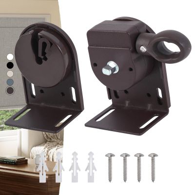 [Enmpnornb] Roller Shade Hardware coolaroo Replacement Parts Bungee Cords with Balls (Browm, 1 Set Bracket)