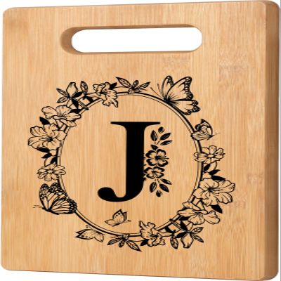 Personalized Cutting Board, Initial Birthday Gifts for Women Wedding Gifts for Couple, Monogrammed Women Birthday Gift for Sister Friend, Unique Gift for Christmas Anniversary Housewarming(Letter J)