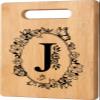 Personalized Cutting Board, Initial Birthday Gifts for Women Wedding Gifts for Couple, Monogrammed Women Birthday Gift for Sister Friend, Unique Gift for Christmas Anniversary Housewarming(Letter J) view 1