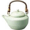 Banko Ware Safe with Direct Fire, Large Capacity Size, Heat-resistant Earthenware, Green, Capacity: Approx. 3.3 gal (1 L), Microwave Safe, Dishwasher Safe, Ceramic, Made in Japan view 1