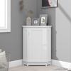 JIJIWANG Modern Triangle Bathroom Storage Cabinet, Freestanding Floor Corner Storage Cabinet with 1 Door & Adjustable Shelf for Bathroom Living Room Kitchen (White) view 3