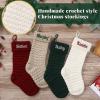 SearchI Personalized Christmas Stocking, 18 Inches Large Custom Family Christmas Stocking with Names Customized Knit Embroidered Xmas Stockings Initial Knitted Fireplace Hanging Stockings (5 Pcs) view 2